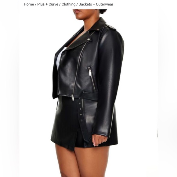 Plus Faux Leather Jacket - size 3x - Picture 3 of 4